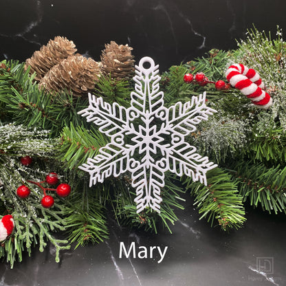 Custom Name Snowflake Ornament: Personalized Christmas Keepsake (MS)