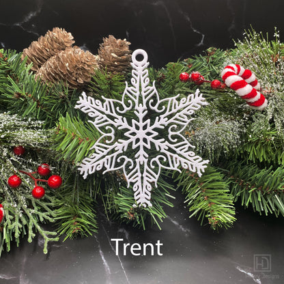 Custom Name Snowflake Ornament: Personalized Christmas Keepsake (MS)
