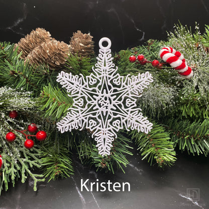 Custom Name Snowflake Ornament: Personalized Christmas Keepsake (MS)