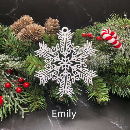 Custom Name Snowflake Ornament: Personalized Christmas Keepsake (MS)