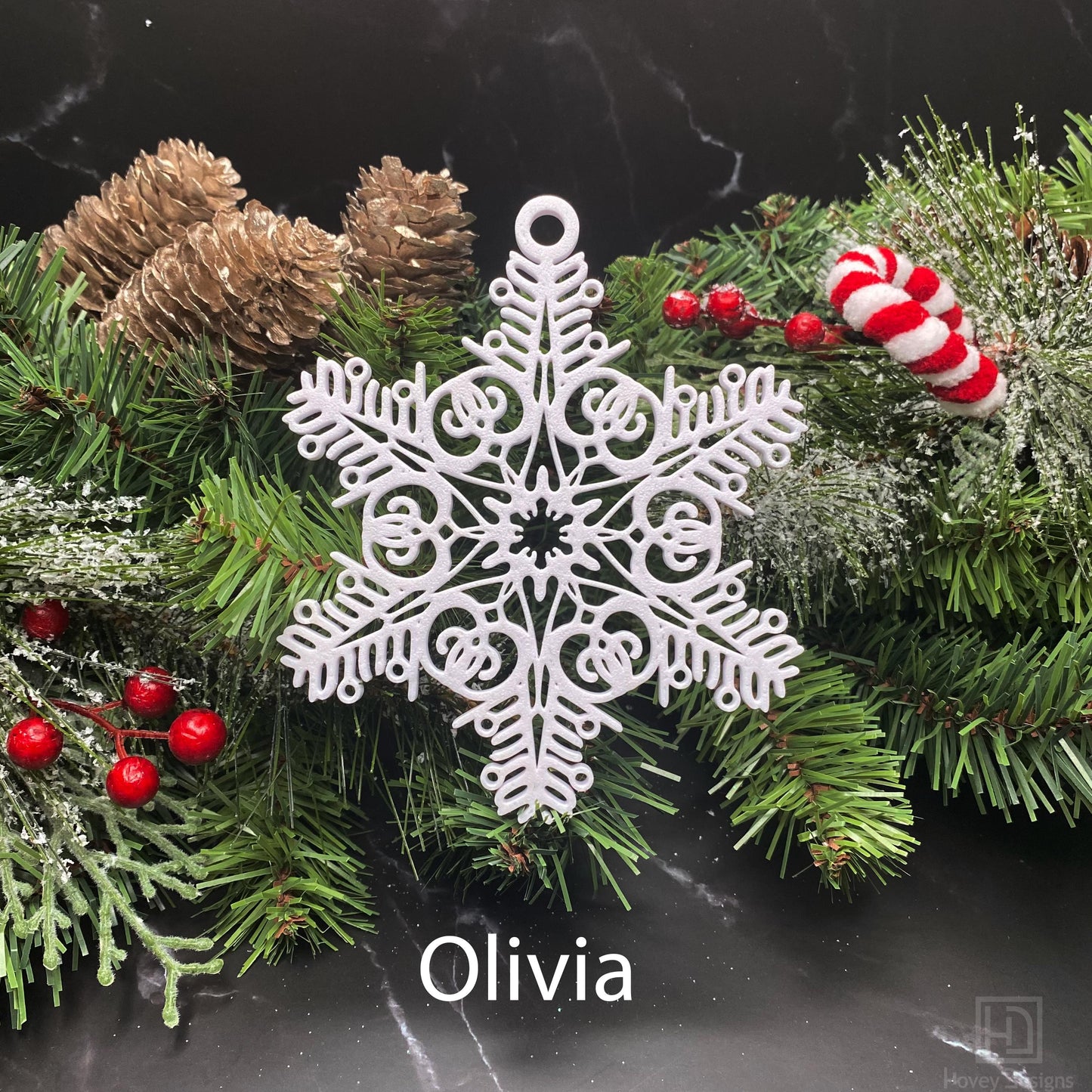 Custom Name Snowflake Ornament: Personalized Christmas Keepsake (MS)