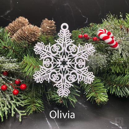 Custom Name Snowflake Ornament: Personalized Christmas Keepsake (MS)