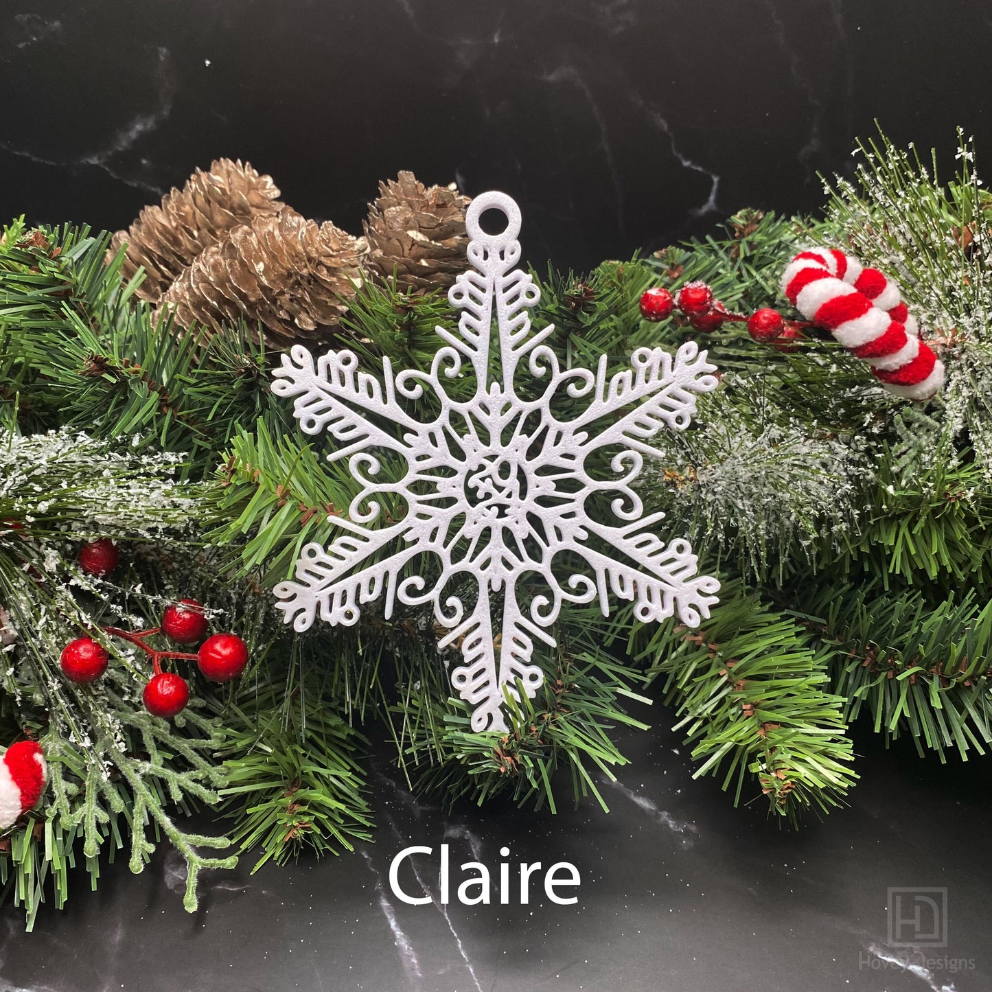 Custom Name Snowflake Ornament: Personalized Christmas Keepsake (MS)