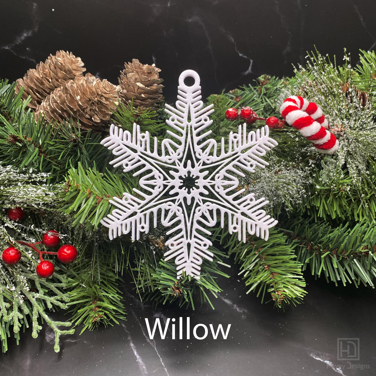 Custom Name Snowflake Ornament: Personalized Christmas Keepsake (MS)