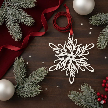 Joy Snowflake Ornament — Spiral Design