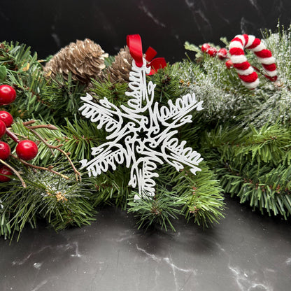 Personalized Snowflake Ornament with Name — Spiral Design
