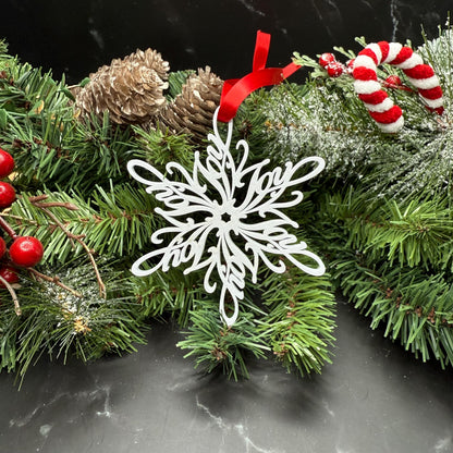 Joy Snowflake Ornament — Spiral Design