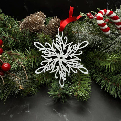 Joy Snowflake Ornament — Spiral Design