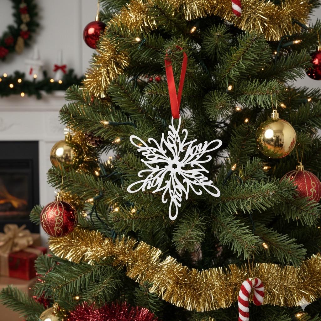 Joy Snowflake Ornament — Spiral Design