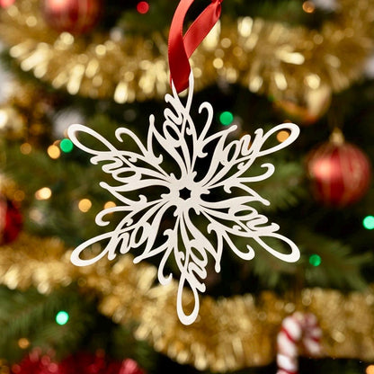 Joy Snowflake Ornament — Spiral Design