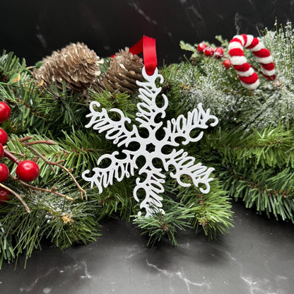 Personalized Snowflake Ornament with Name — Spiral Design