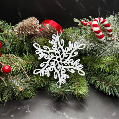 Personalized Snowflake Ornament with Name — Spiral Design