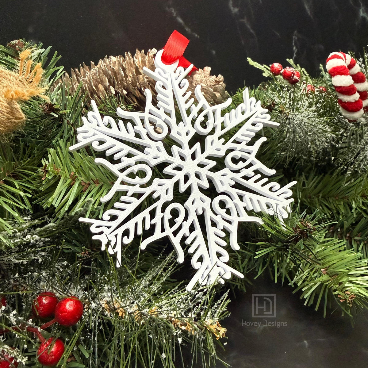 Fuck Flake Ornament No. 6 — Funny Snowflake Christmas Decor