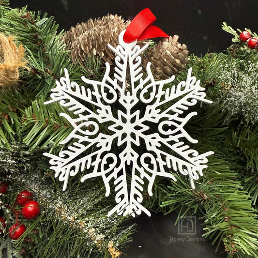 Fuck Flake Ornament No. 6 — Funny Snowflake Christmas Decor