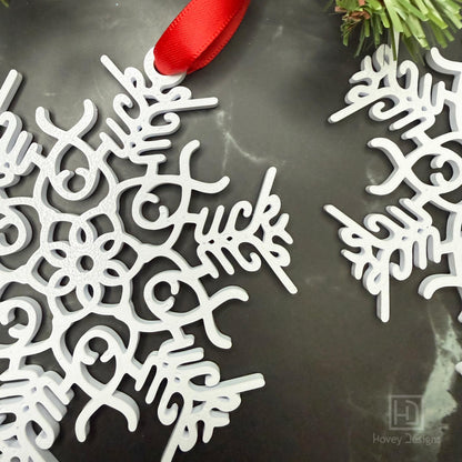 Fuck Flake Ornament Funny Snowflake: Custom Christmas Holiday Decor