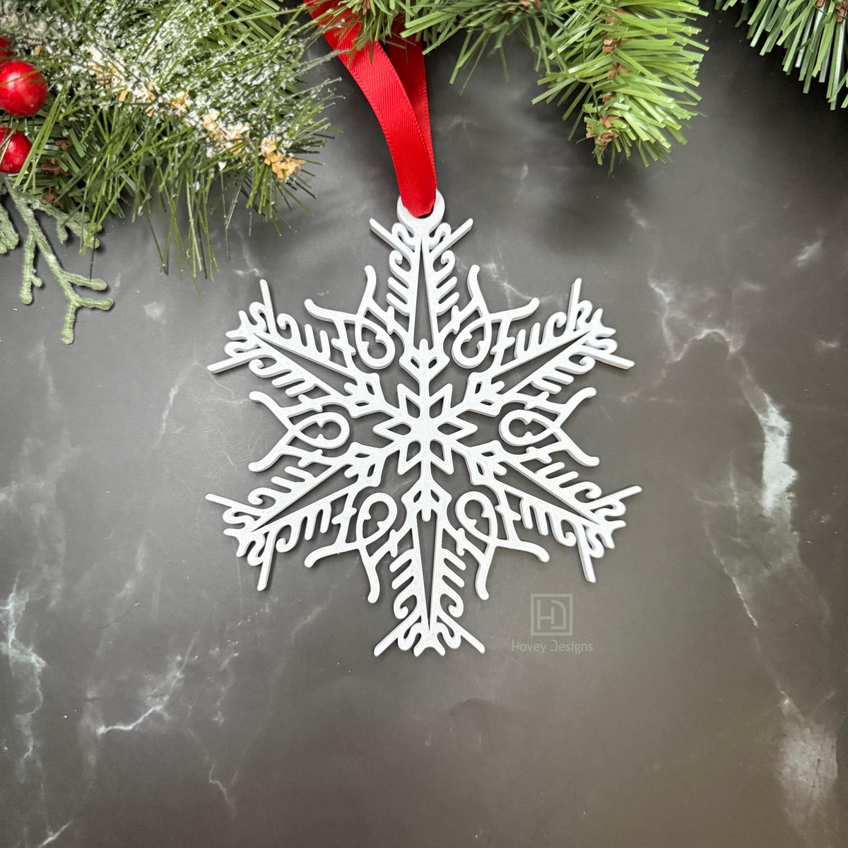 Fuck Flake Ornament No. 6 — Funny Snowflake Christmas Decor