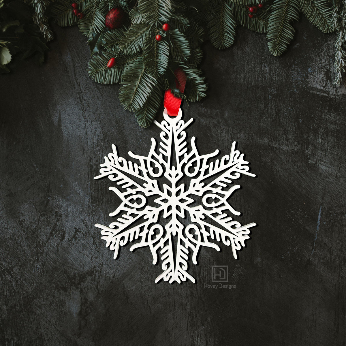 Fuck Flake Ornament No. 6 — Funny Snowflake Christmas Decor