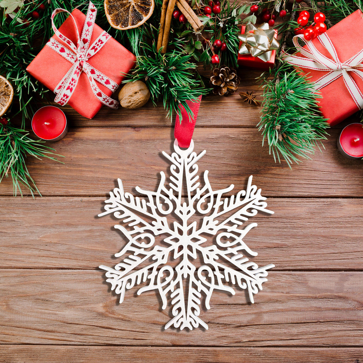 Fuck Flake Ornament No. 6 — Funny Snowflake Christmas Decor