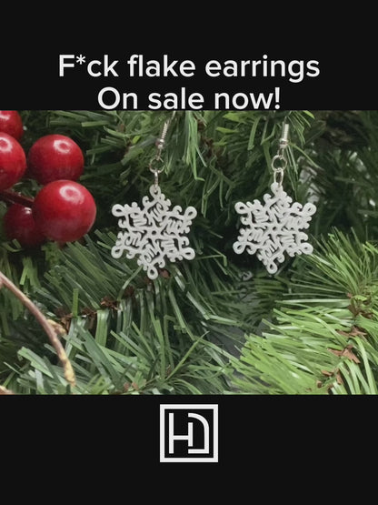 Fuck Flake Snowflake Earrings